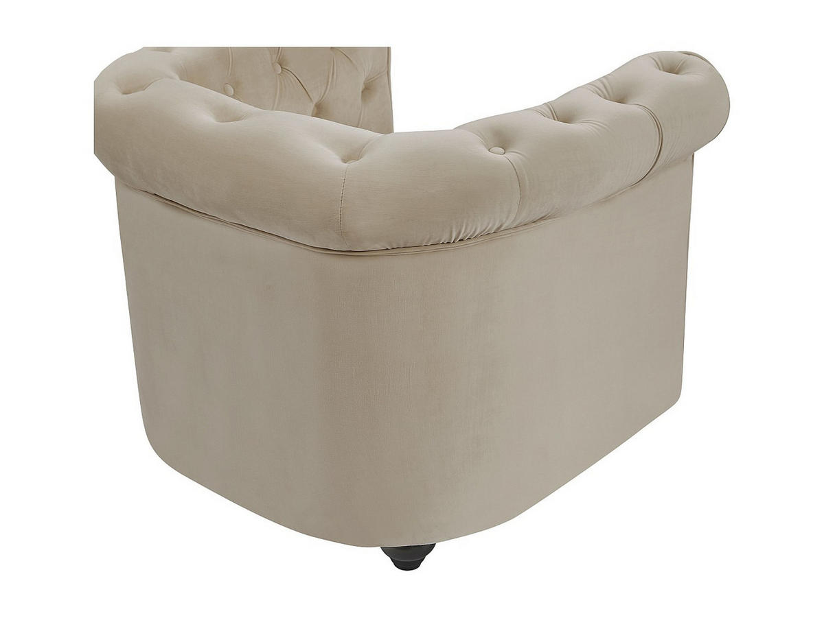 SESSEL mit gerader Rückenlehne - 1 -Sitzer - Samt - beige - CHESTERFIELD - Beige, Textil (82/72/78cm) - Vente-Unique