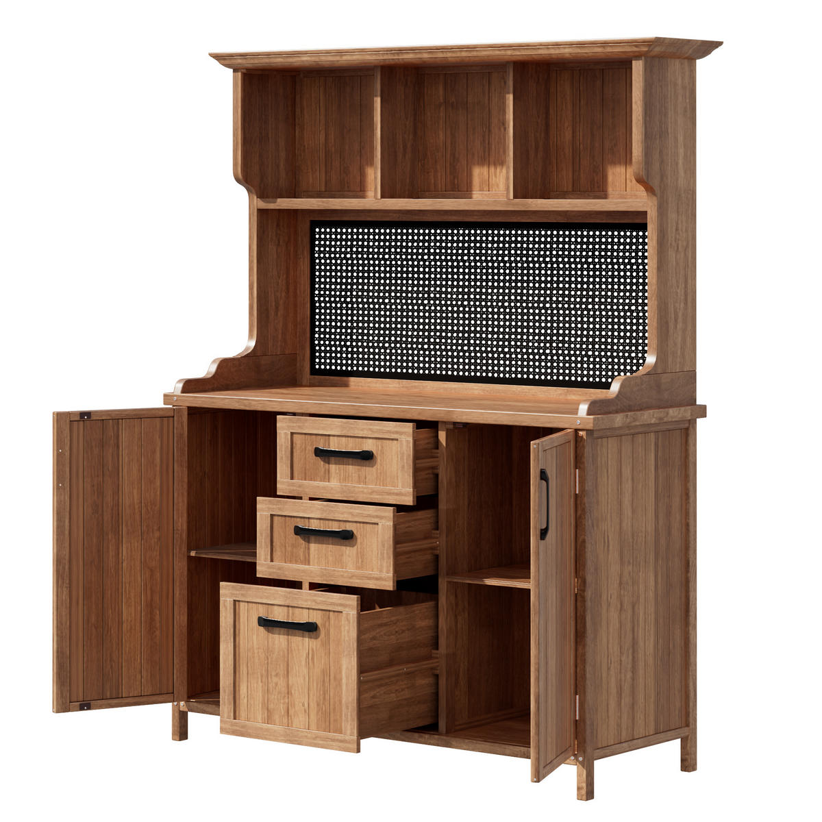 GARTENSCHRANK Massives Tannenholz Vintage - Naturfarben, Holz (50/185/120cm) - ComfortXL