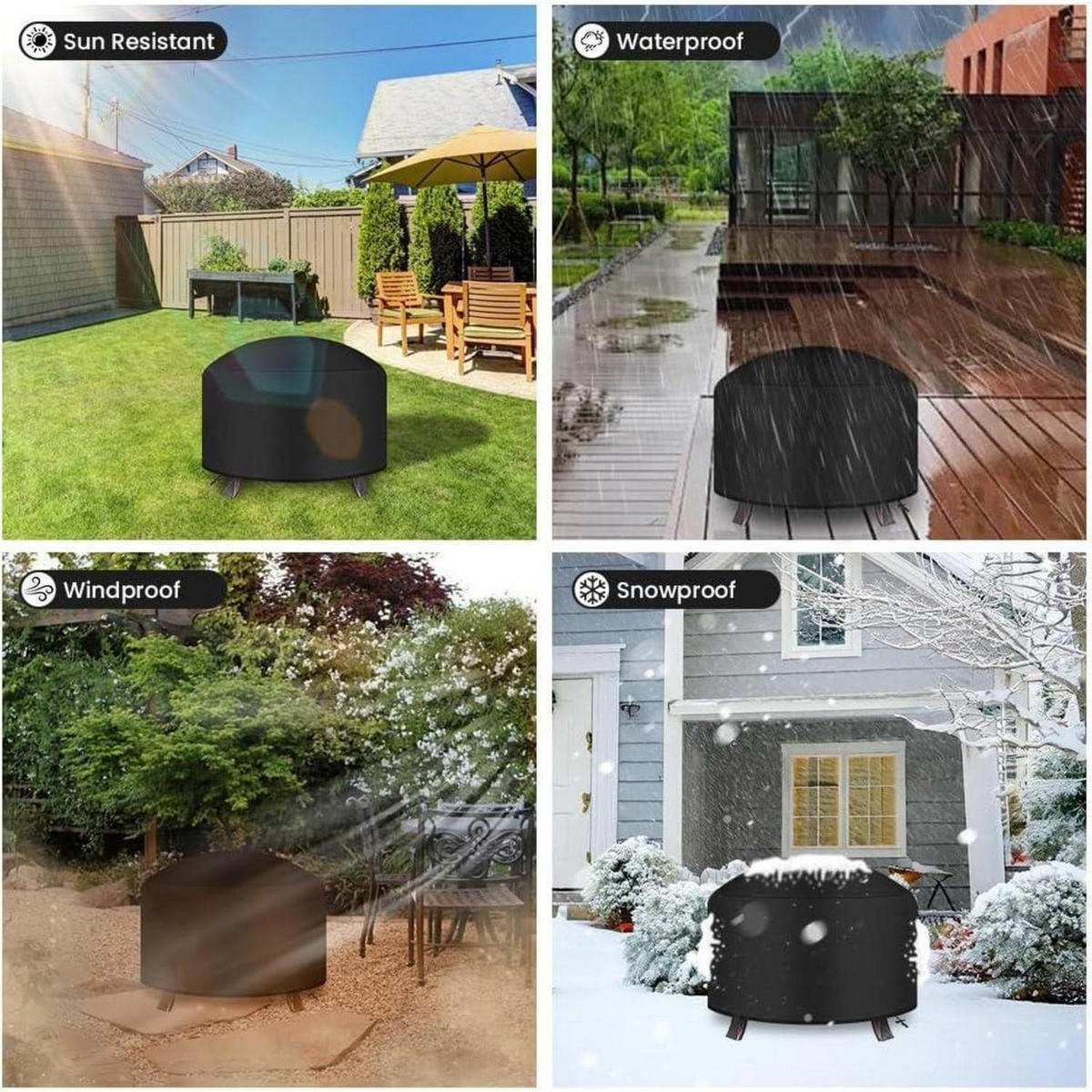 ABDECKUNG für Terrassenheizer 80 cm - Schwarz, Kunststoff (80/80/80cm)