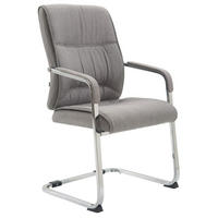 XL Besucherstuhl Miami Stoff Grau Konferenzstuhl Bürostuhl - Grau, Textil (58/102/65cm) - DELUKE