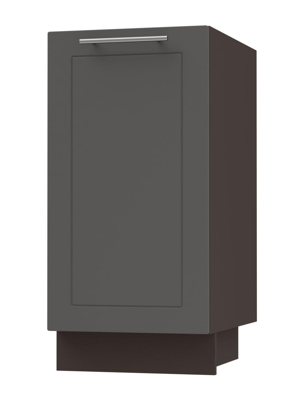 KÜCHENUNTERSCHRANK Kvantum D1D/40 Graphit Matt / Lava Matt 40 / 50 / 82cm - Dunkelgrau/Graphitfarben, Holz/Holzwerkstoff (40/82/50cm) - Feldmann-Wohnen
