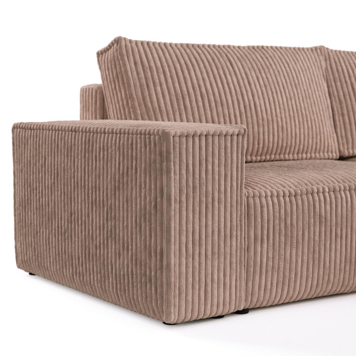 ROHOVÁ SEDAČKA CAVO, textil, Béžová - černá/béžová, dřevo/kompozitní dřevo (255/148cm) - AltaBeds