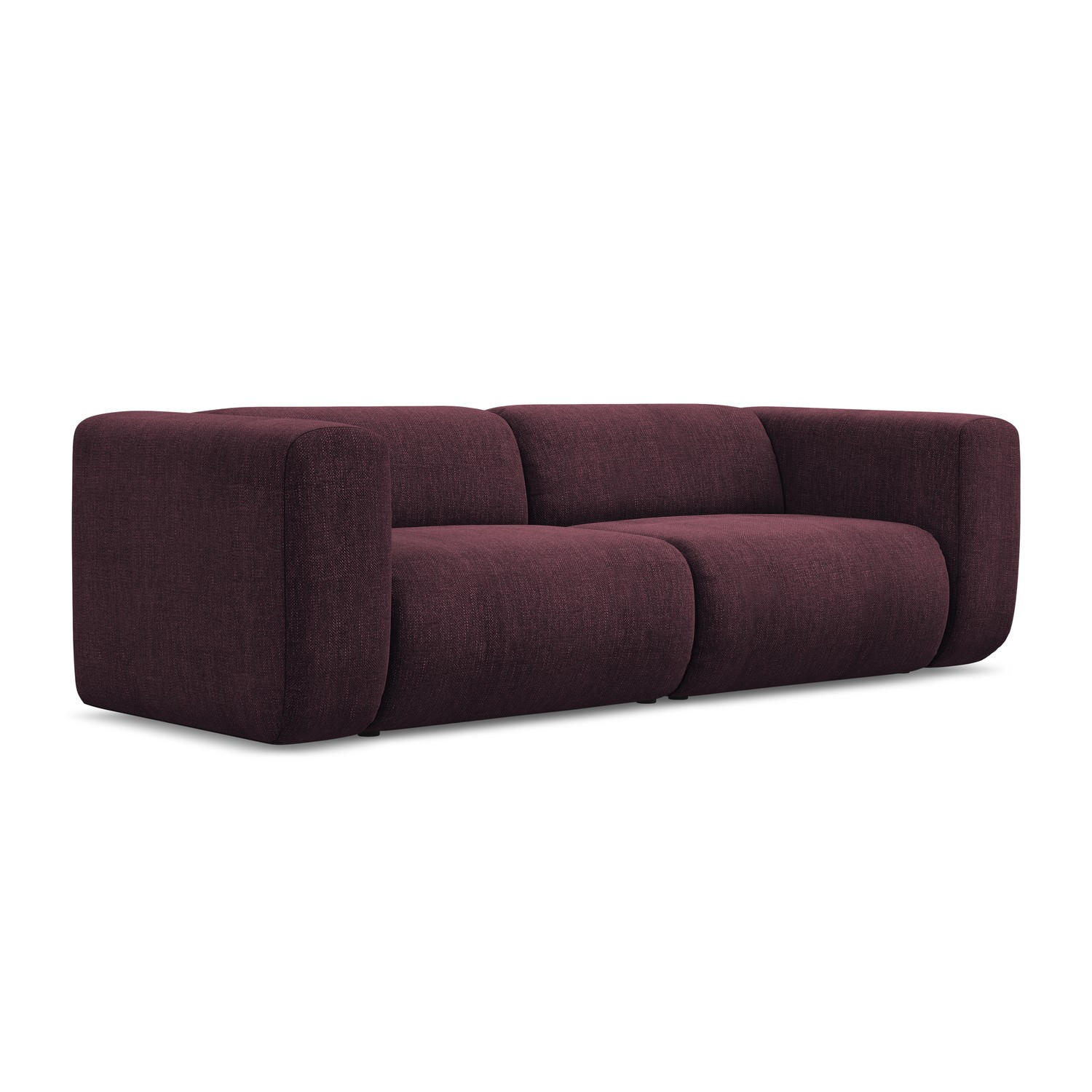 3-SITZER SOFA Chenille Stoff Rot - Rot/Weinrot, Kunststoff/Textil (228/70/89cm) - LaMiaSofa