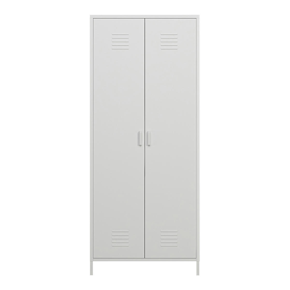 KLEIDERSCHRANK Seinäjoki - Weiß, Metall (76/180/50cm) - [en.casa]