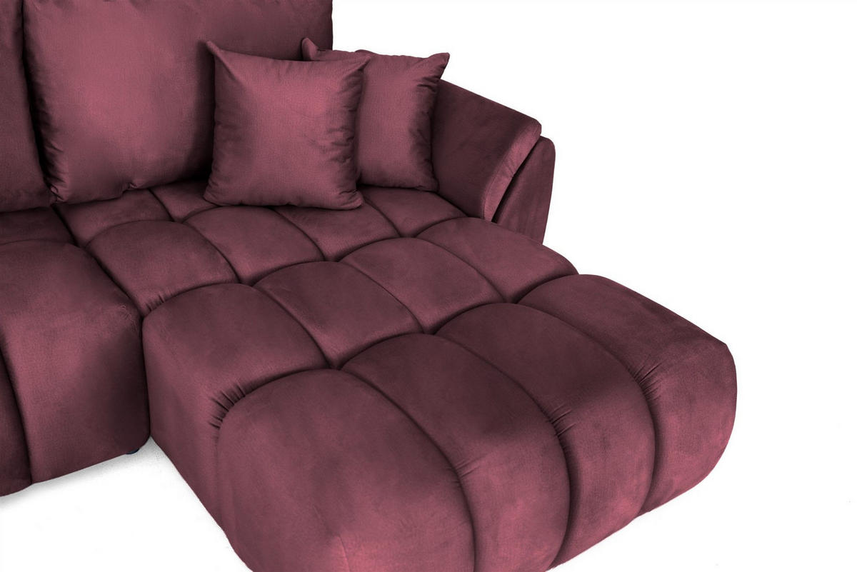 ECKSOFA Collin Mit Schlaffunktion - Bordeaux, Holzwerkstoff/Textil (185/280cm) - Fun Möbel