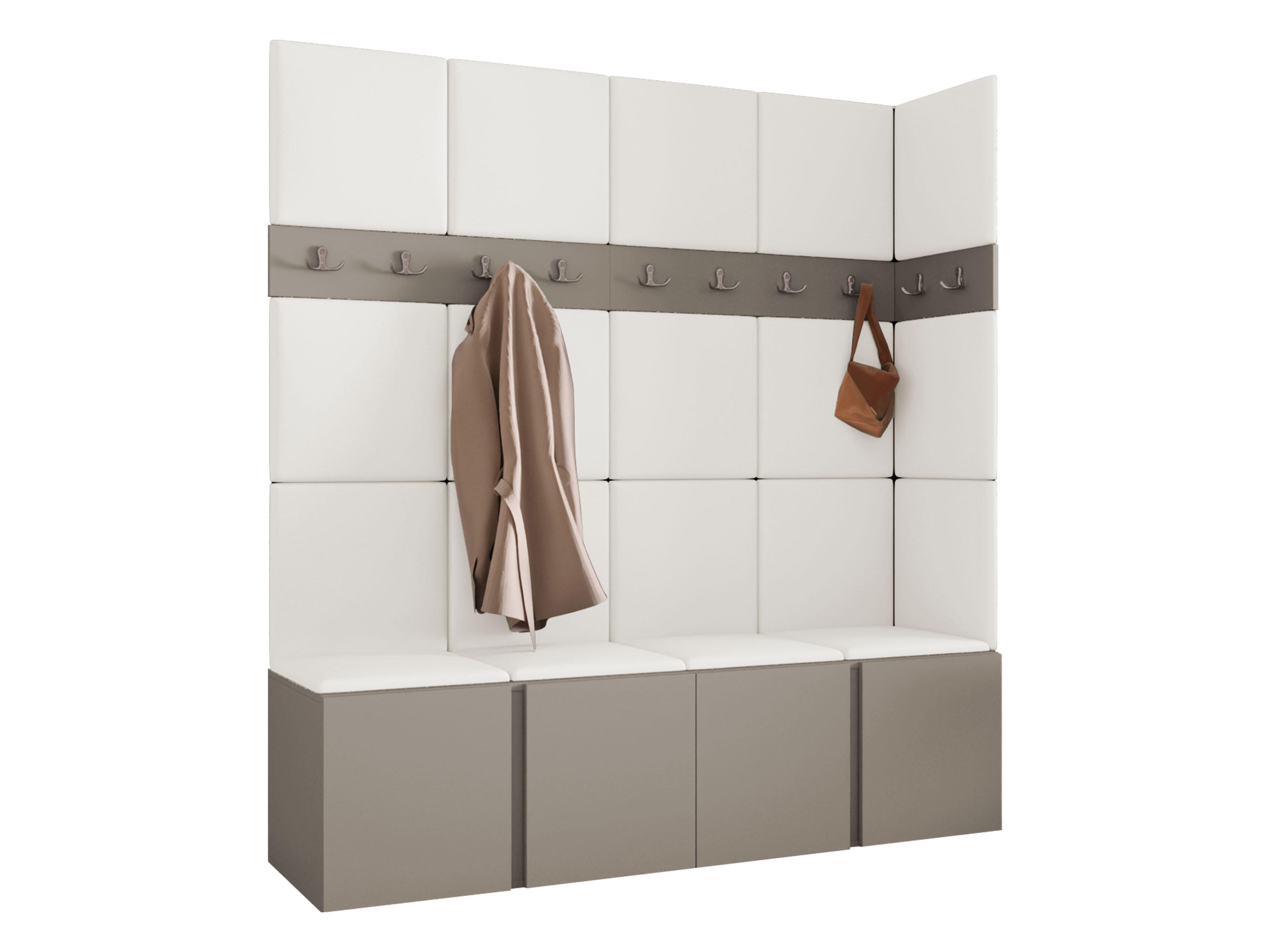 Mirjan24 Garderoben-Set Kaschmir, Weiß 168x186x46 cm