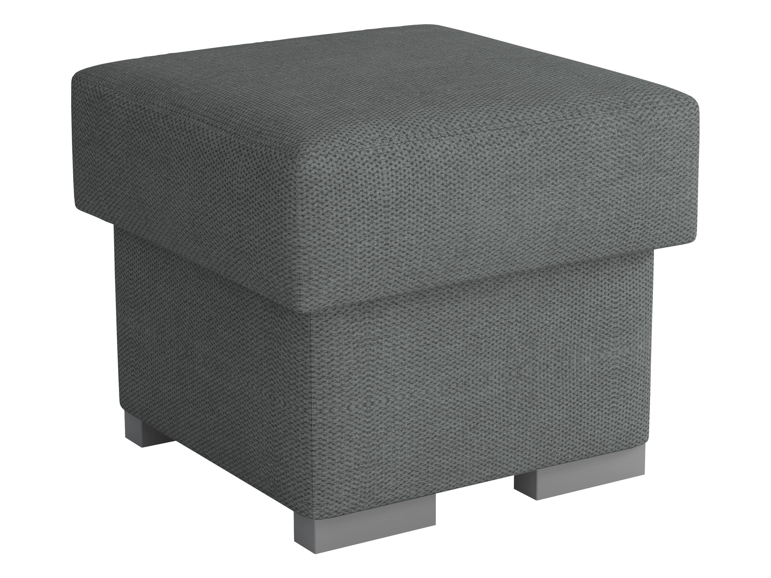 POLSTERHOCKER Oslo - Dunkelgrau/Silberfarben, Holz/Kunststoff (50/45/50cm) - MIRJAN24