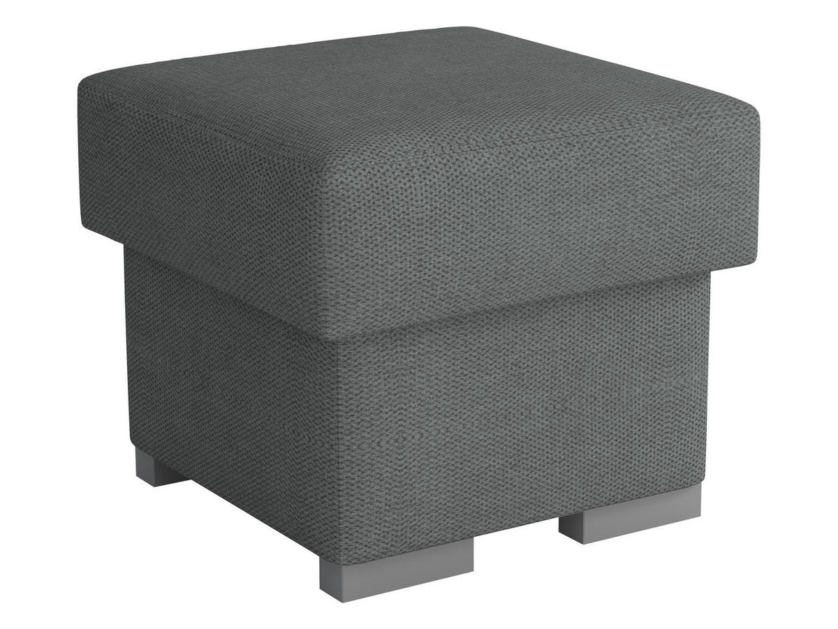 POLSTERHOCKER Oslo - Dunkelgrau/Silberfarben, Holz/Kunststoff (50/45/50cm) - MIRJAN24