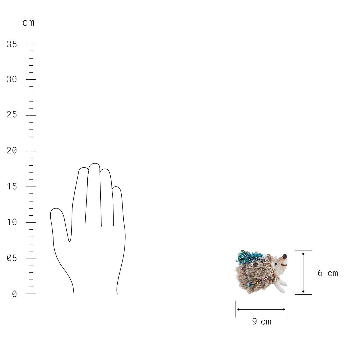 BAUMANHÄNGER Hang On Igel - Grün, Textil (9/6/6cm) - Butlers