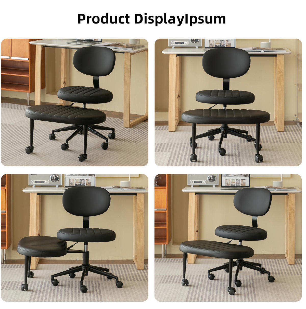 BÜROSTUHL ergonomisch drehbar Schwarz armlehnenfrei - Schwarz, Kunststoff (40/92/69cm) - Meubliv