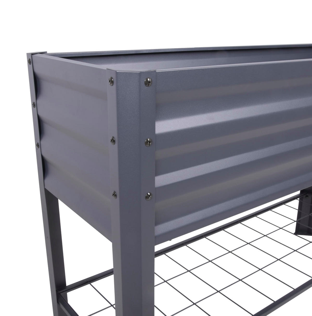 HOCHBEET Espoo mit Vlies Anthrazit Stahl Metall-Hochbeet für Garten - Anthrazit, Metall (41/80/114cm) - DELUKE