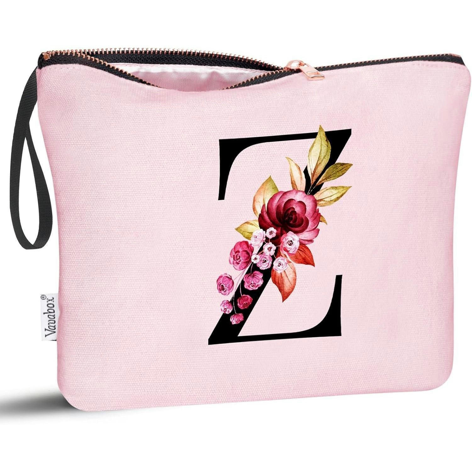 KULTURBEUTEL Buchstabe Z mit Blumenprint Rosa - Rosa, Textil (5/16/24cm)