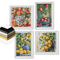 WANDBILDER 4er-Set - 50x50 cm & 40x60 cm Weißer Rahmen - Fruchtzusammensetzungen - Weiß, Kunststoff (50/50cm) - ArtPrintCave