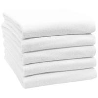 BADETUCH, 5er-Set, 100x150 cm, 100% Baumwolle, Weiß - Weiß, Textil (100/150cm) - Zollner