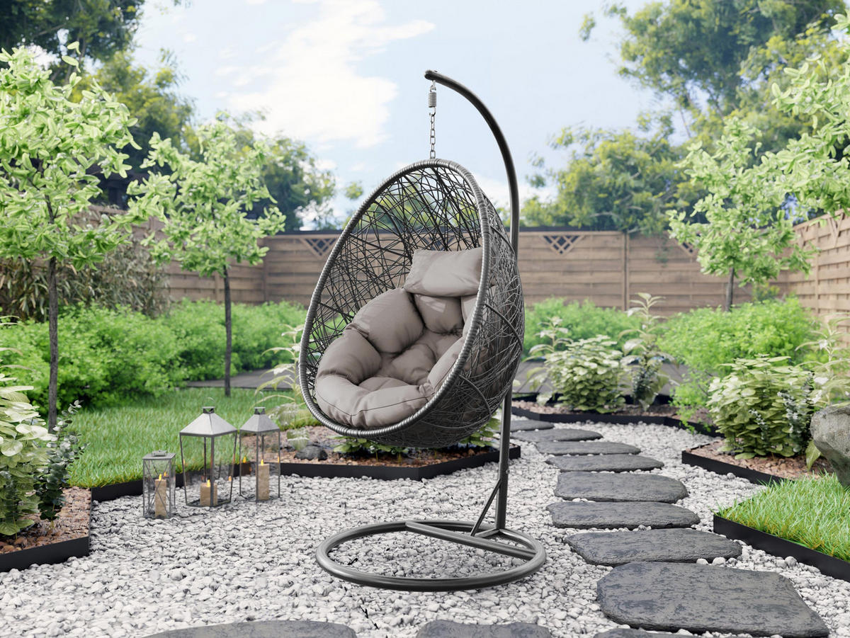 HÄNGESESSEL Fogo - Grau, Metall (90/195/95cm) - MIRJAN24