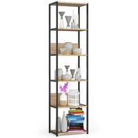 LOFT-REGAL Schwarz, Sonoma Eiche 50x192x32 cm - Schwarz/Sonoma Eiche, Holzwerkstoff/Metall (50/192/32cm) - Akord