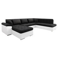 WOHNLANDSCHAFT Niko Bis, Seite: Links - Weiß Hochglanz, Holz/Textil (348/76/205cm) - MIRJAN24
