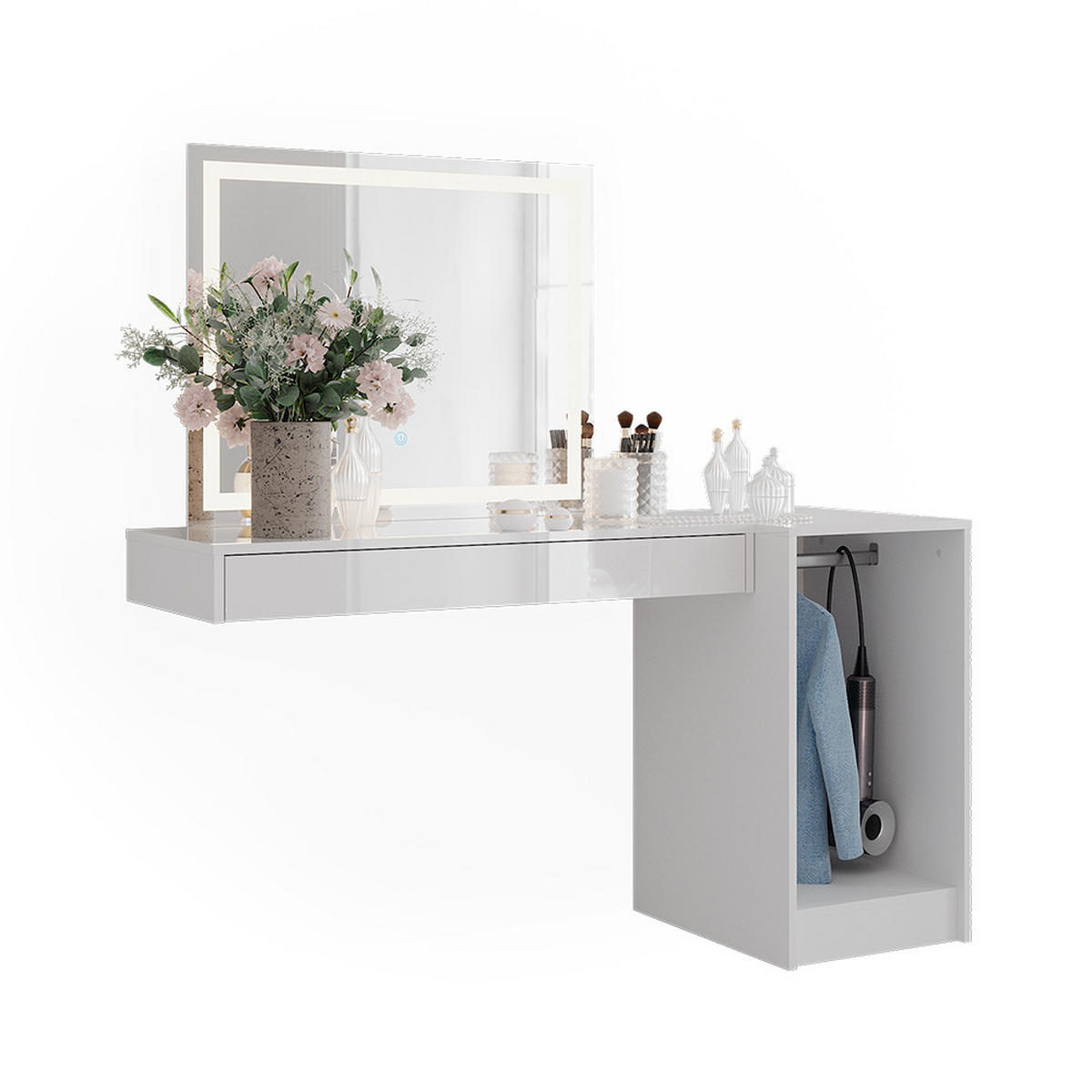 TOALETNÍ STOLEK Sherry Bílá - bílá, kompozitní dřevo (100/12/40.1cm) - Vicco