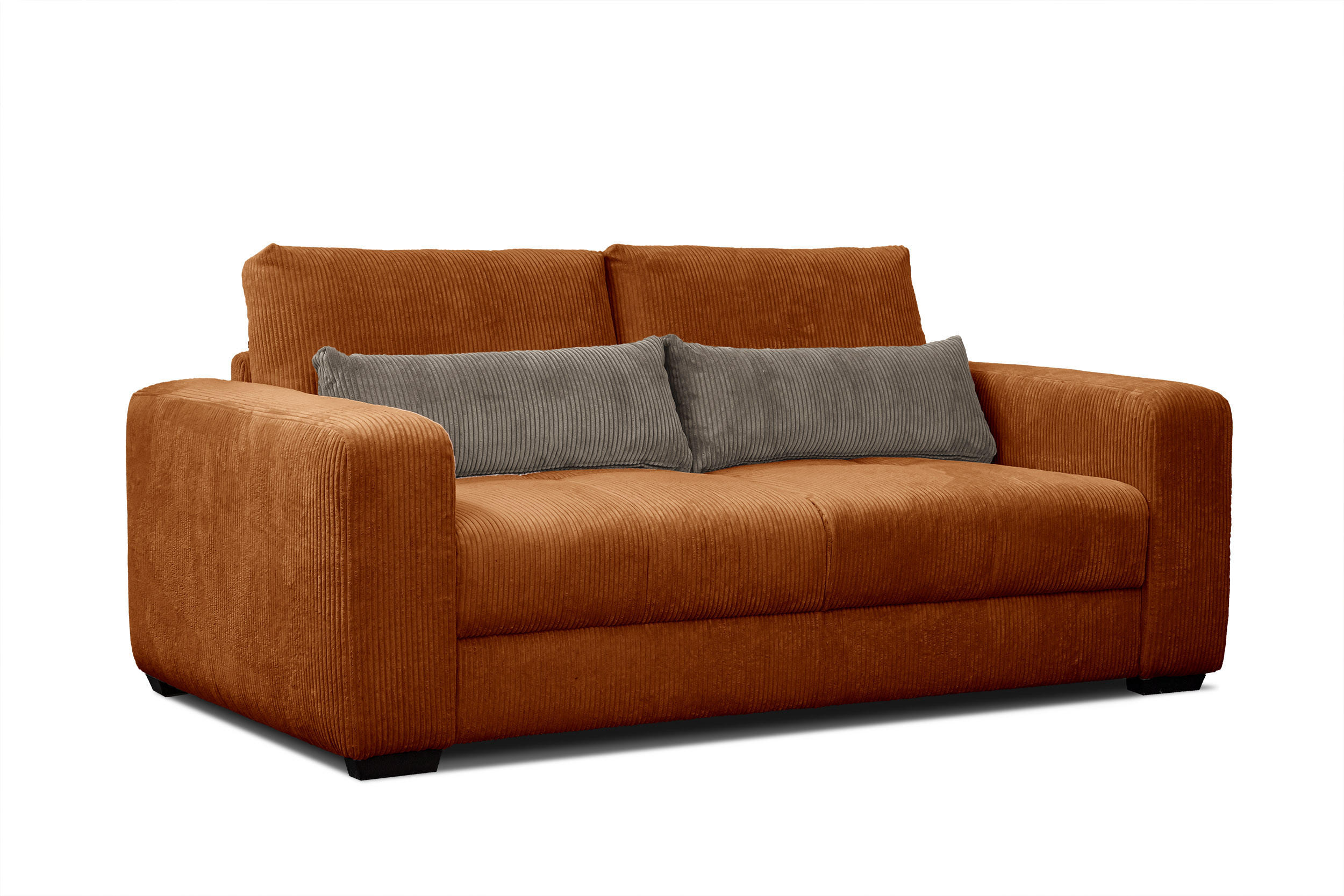 SOFA OLI 3-Sitzer, orange - Orange, Holz/Textil (208/91/108cm) - Courtois Laville