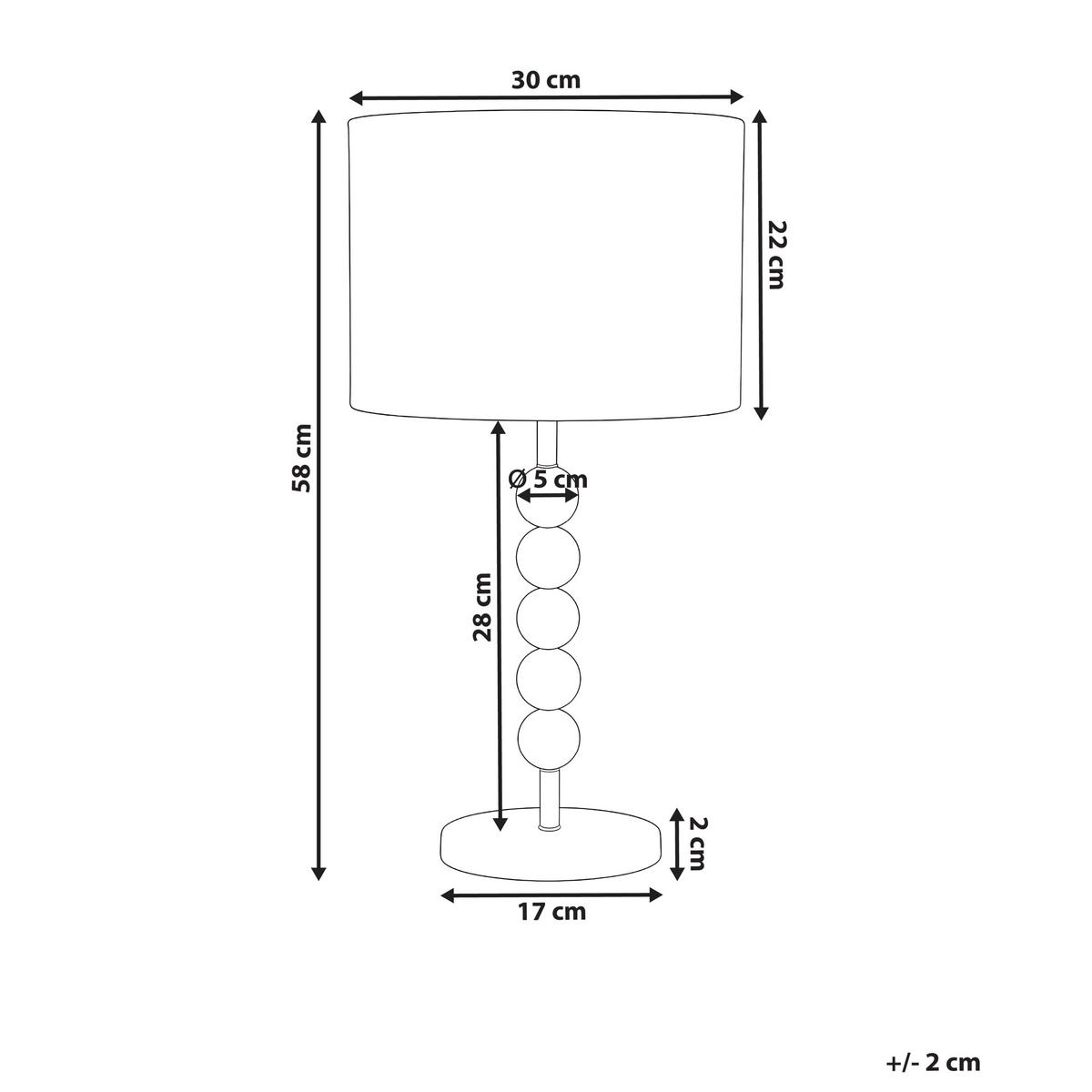 TISCHLAMPE Messing Loky - Messingfarben/Weiß, Metall (30/30/58cm) - Beliani