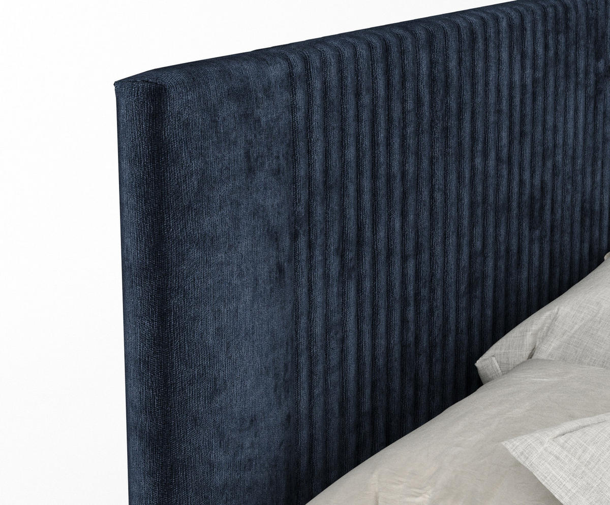 BOXSPRINGBETT Bergamo Marineblau 180/200 cm - Schwarz/Dunkelblau, Holz/Holzwerkstoff (180/200cm) - Maison de Reve