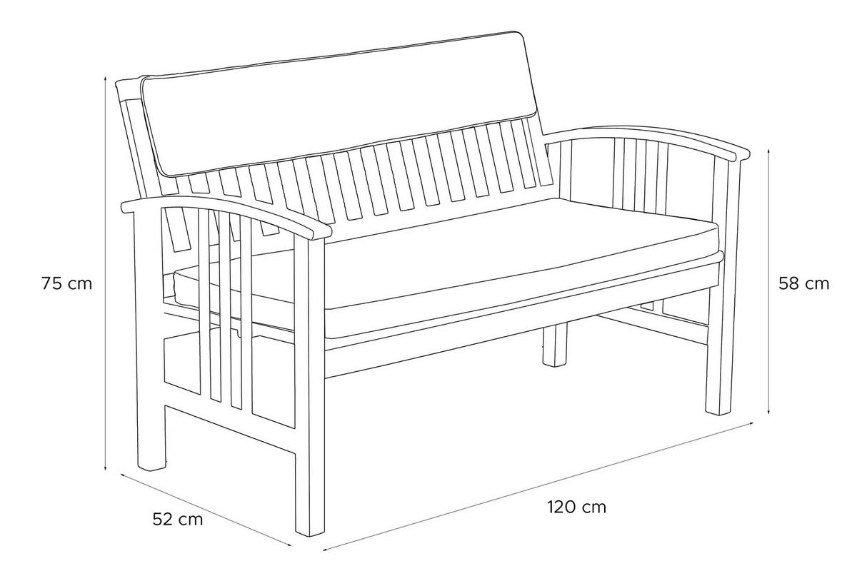 GARTENMÖBELSET TIMIDUS in Holz für 4 Personen, braun - Braun, Holz - KONSIMO®
