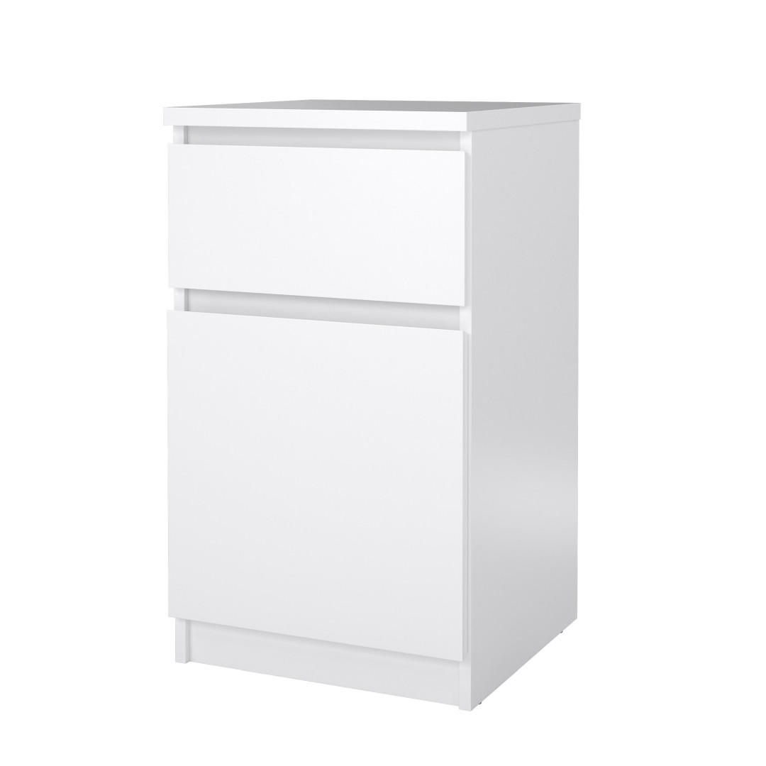 NACHTTISCH, Naia, Weiß, Holzwerkstoff / Metall, 41 x 40 x 70 cm - Weiß, Holzwerkstoff/Metall (41/70/40cm) - ebuy24