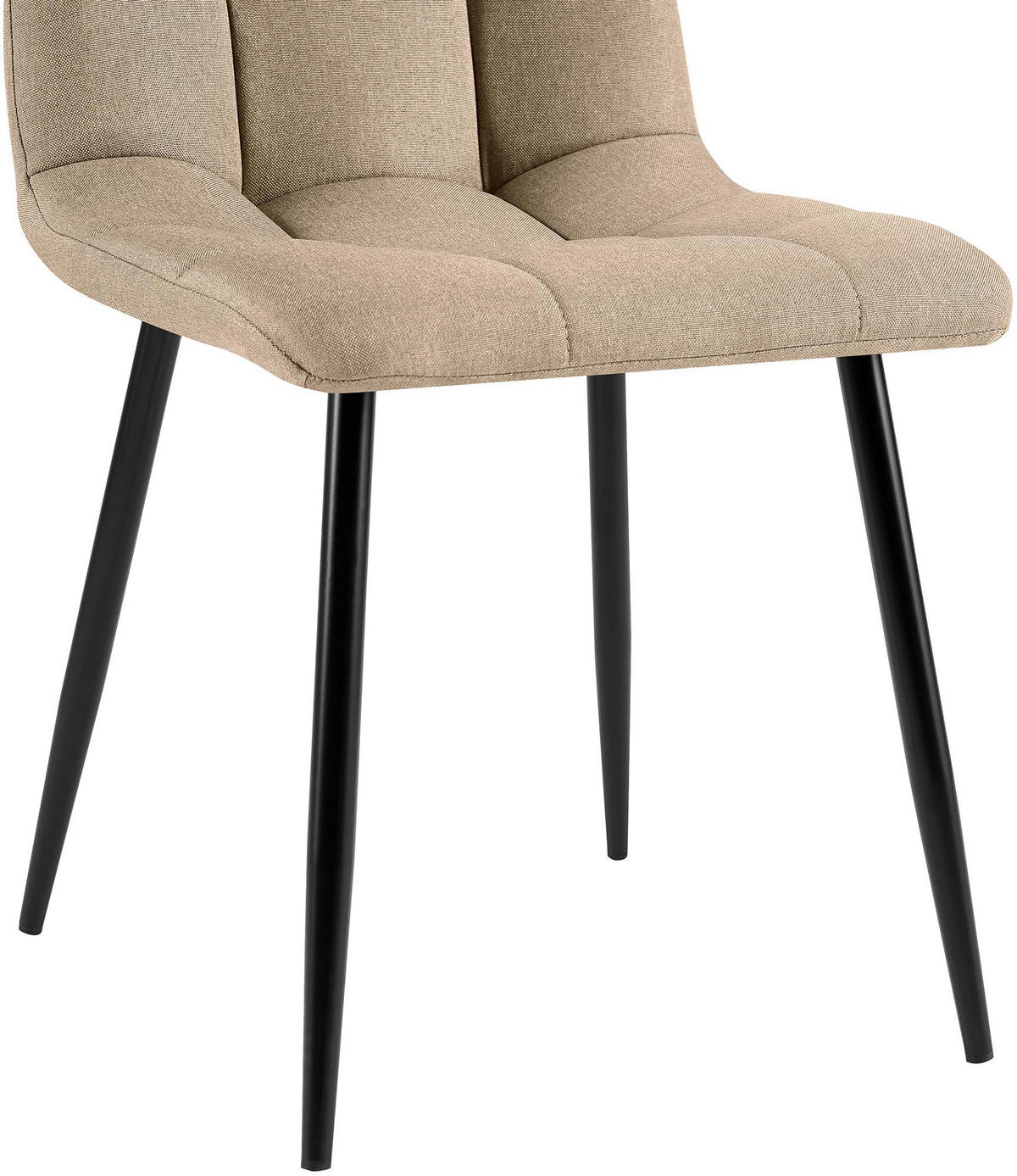 STUHL 4er Set Stoff Taupe - Taupe/Schwarz, Textil/Metall (45/84/55cm) - CLP