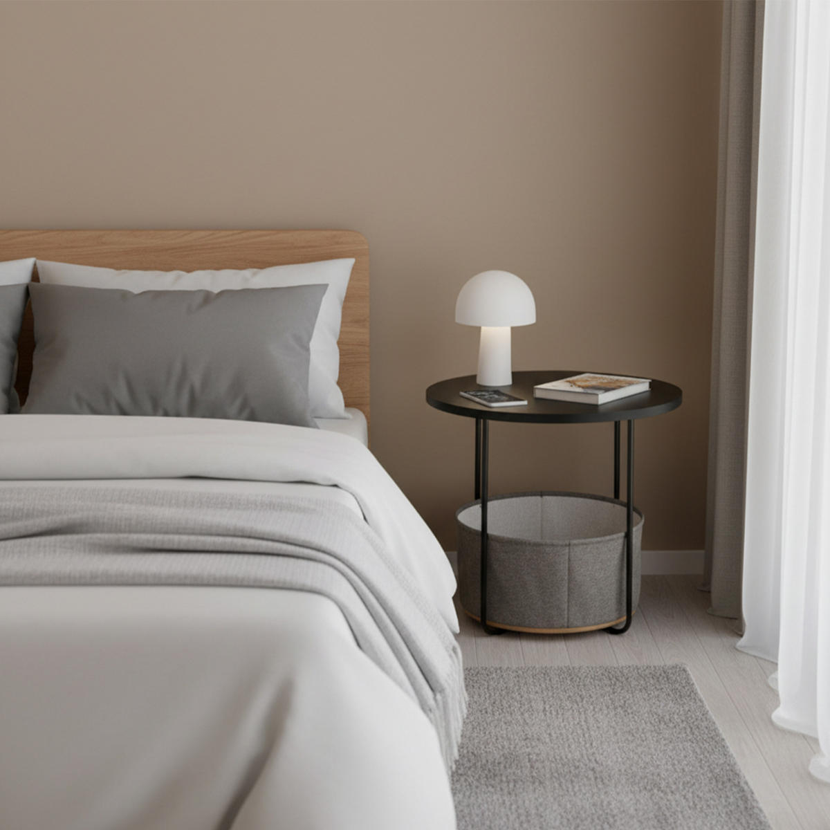 BEISTELLTISCH - Multicolor, Holzwerkstoff/Textil (45/45/50cm) - Relaxdays