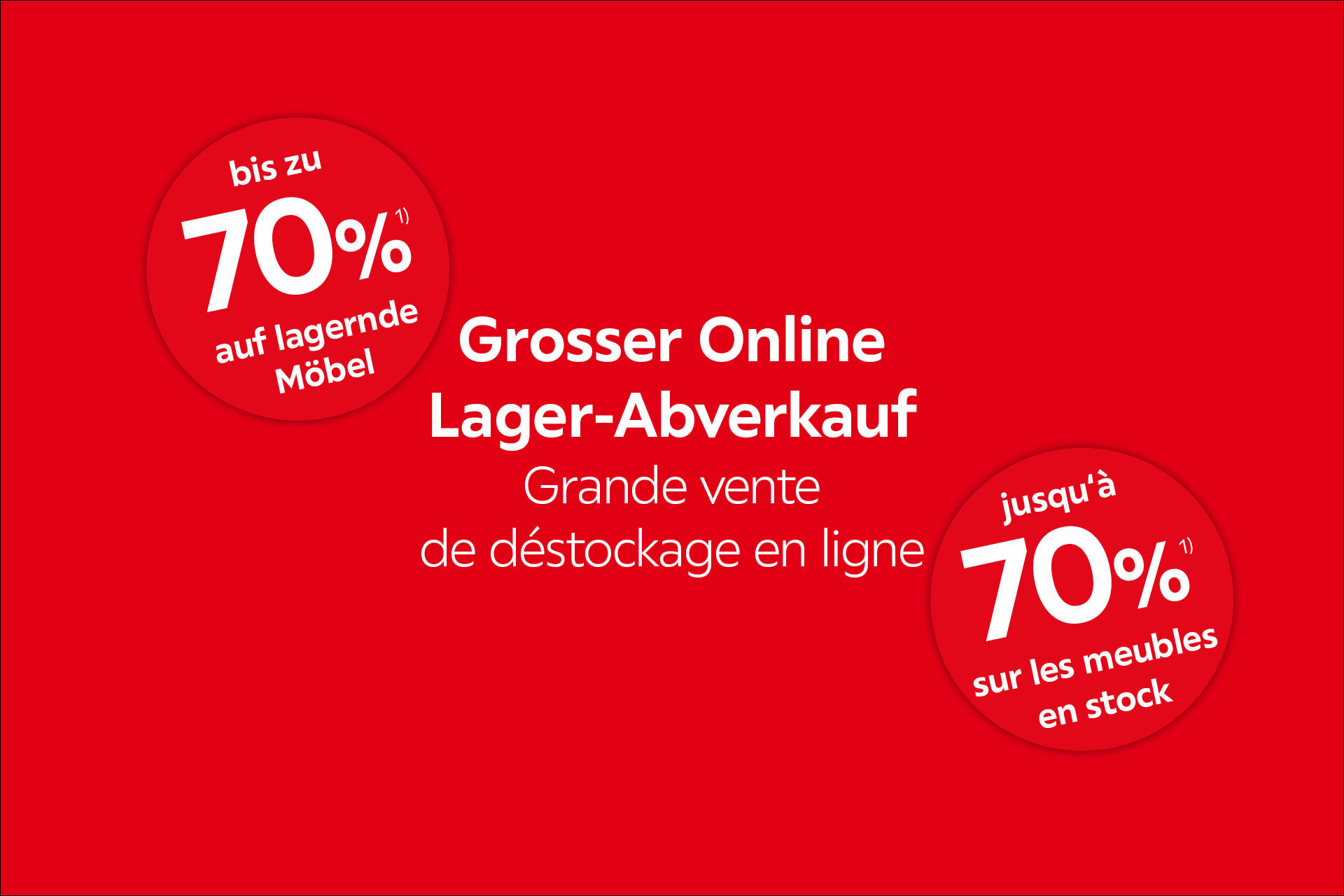 Grosser Online Lager-Abverkauf! Bis -70%