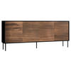 SIDEBOARD Cortina 200 4D - Schwarz/Braun, Holzwerkstoff/Metall (200/81/40cm) - MIRJAN24