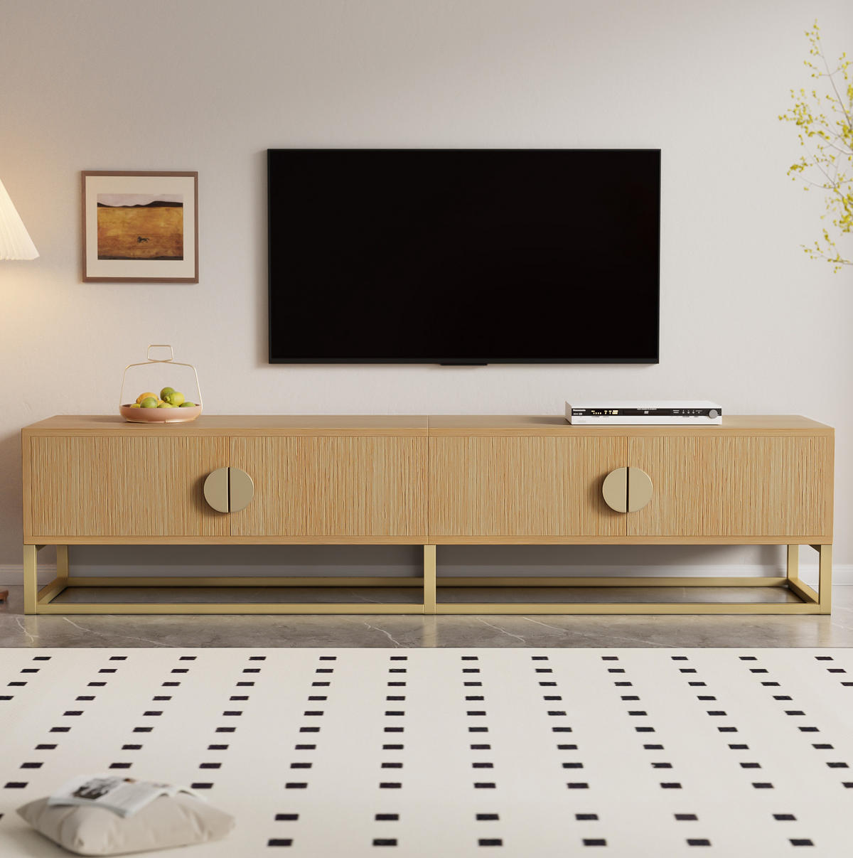 LOWBOARD 180/40/40 cm in Holzfarbe aus MDF und Spanplatte mit 4 Türen und Soft-Close - Braun, Holzwerkstoff (40/40/180cm) - OKMYHOME