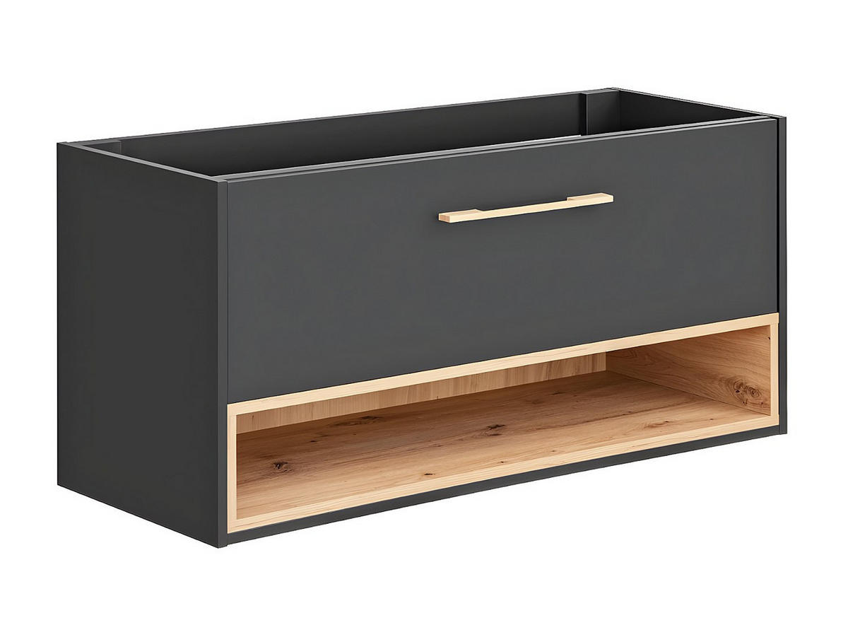 WASCHBECKENUNTERSCHRANK - 120 cm x 46 cm - holz - anthrazitgrau Yangra - Anthrazit, Holz (120/57/46cm) - Vente-Unique