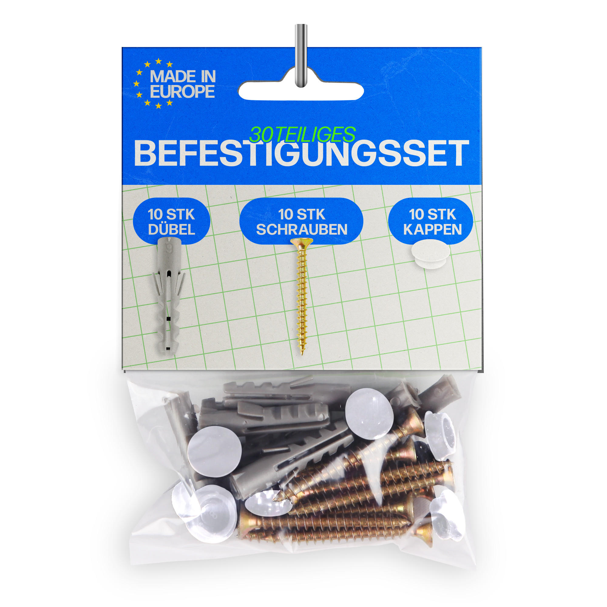 Bestlivings Befestigungsset Weiß 4x8 cm