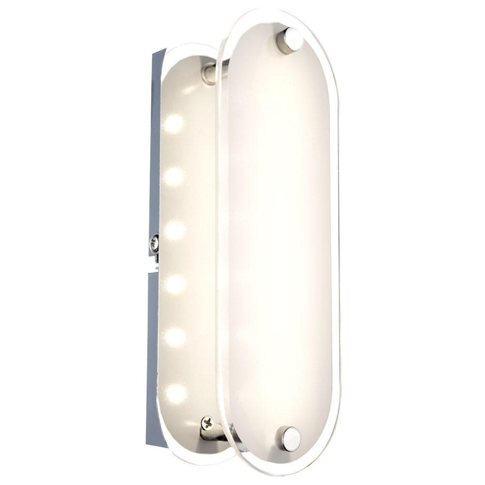 LED WANDLEUCHTE Metall Glas Silber - Silberfarben, Glas (8/6/19cm) - Globo Lighting