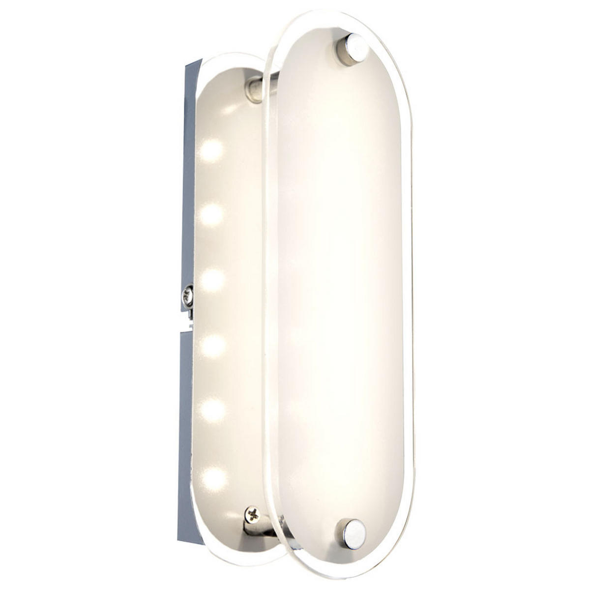 LED WANDLEUCHTE Metall Glas Silber - Silberfarben, Glas (8/6/19cm) - Globo Lighting