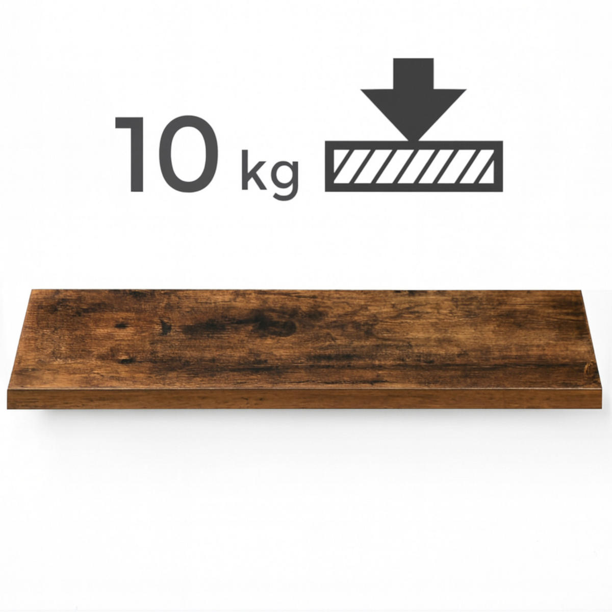 WANDREGAL Holzoptik Dunkelbraun 2er Set 60x20x4 cm - Dunkelbraun, Holzwerkstoff/Metall (60/3.8/20cm) - Begryf