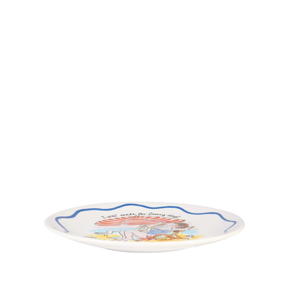 TELLER Sunny Days in Bunt - 22cm - Multicolor, Keramik (21.8/21.8/2.5cm) - Blond Amsterdam