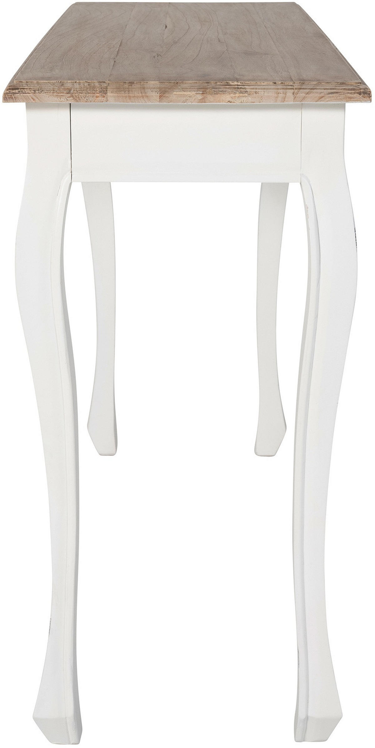 KONSOLENTISCH eckig 120/40/80 cm Holz natura/weiß - Eukalyptusholzfarben/Weiß, Holz (40/120/80cm) - CLP