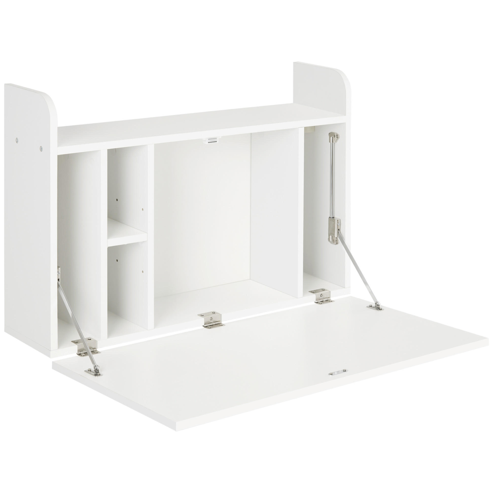 SCHREIBTISCH Wandmontiert und klappbar mit Stauraum 77/20/51 cm - Weiß, Holzwerkstoff (20/77/51cm) - PANGIVO