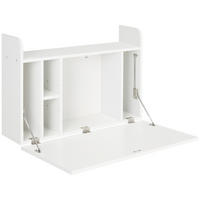 SCHREIBTISCH Wandmontiert und klappbar mit Stauraum 77/20/51 cm - Weiß, Holzwerkstoff (20/77/51cm) - PANGIVO