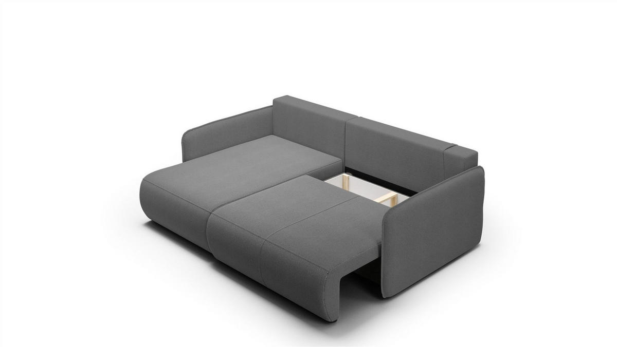 ECKSOFA Calgary - Dunkelgrau, Holzwerkstoff/Textil (207/148cm) - Fun Möbel