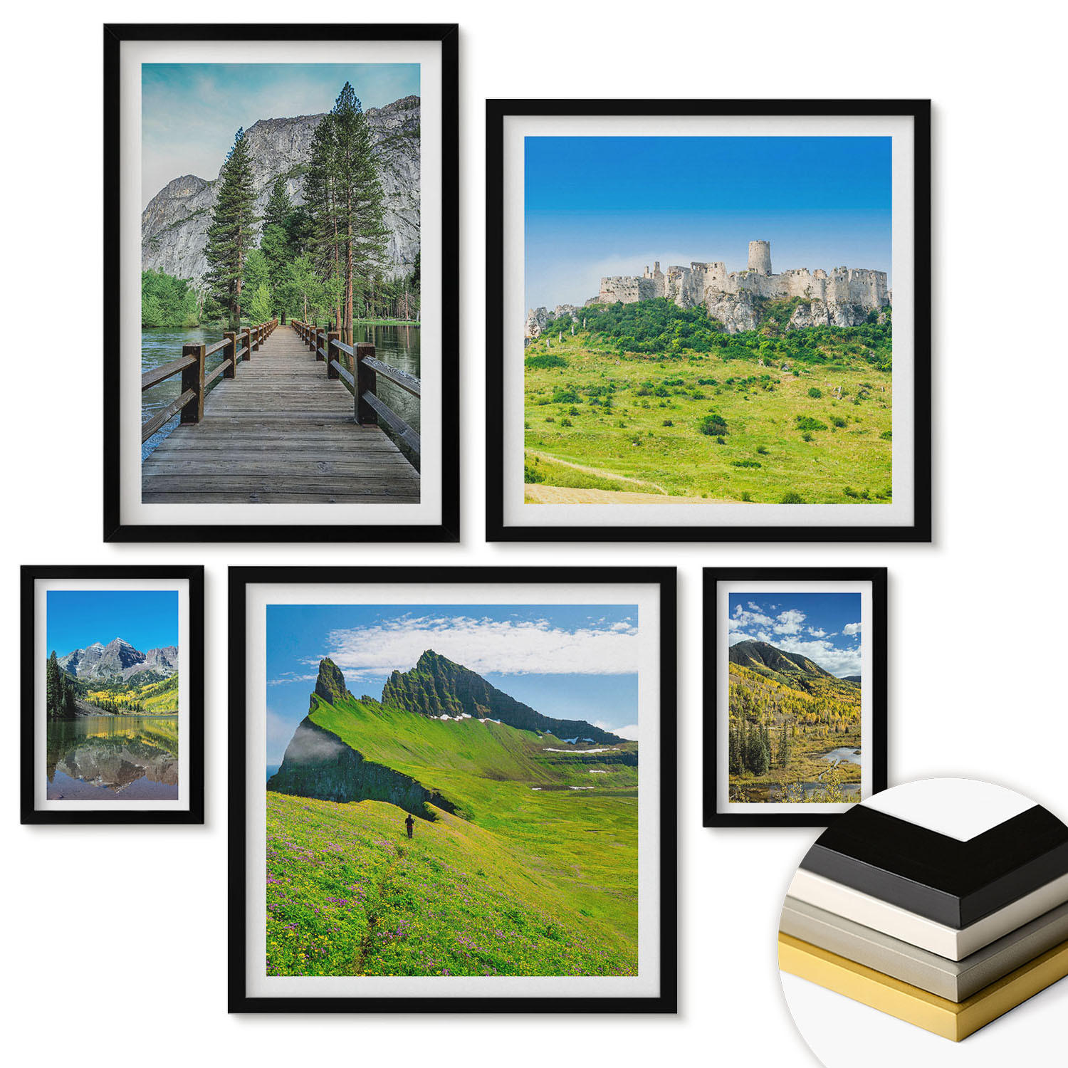 ArtPrintCave Wandbilder Schwarz 40x60 cm