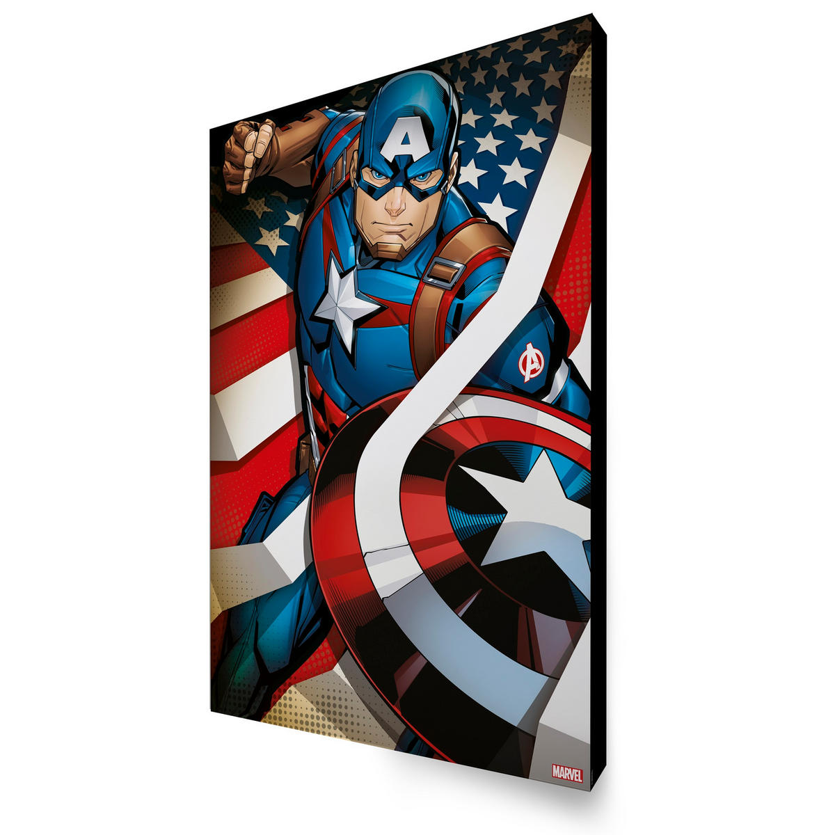 LEINWANDBILD Marvel Captain America - Leinwand 50x70cm - Multicolor, Holzwerkstoff (70/50cm) - Marvel
