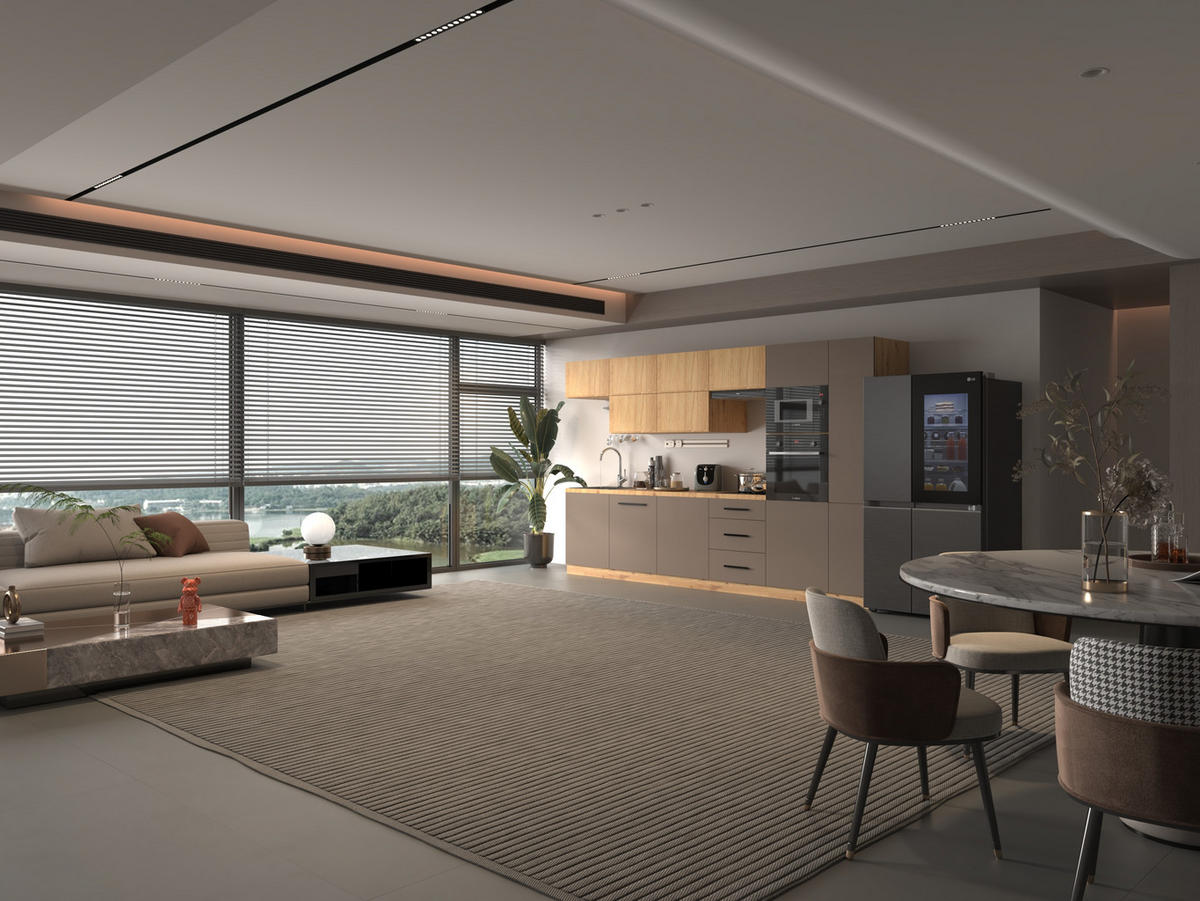 KÜCHENZEILE 240 - Langen KL3-M340 in Beige/Artisan Eiche - Beige/Schwarz, Holz (340/212/58cm)