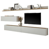 WOHNWAND 5-teilig weiß, Eiche Wotan 340 cm, Schrankwand mit mit XXL-Board - Eiche Wotan/Weiß, Holz/Holzwerkstoff (340/180/30cm) - Furn.Design
