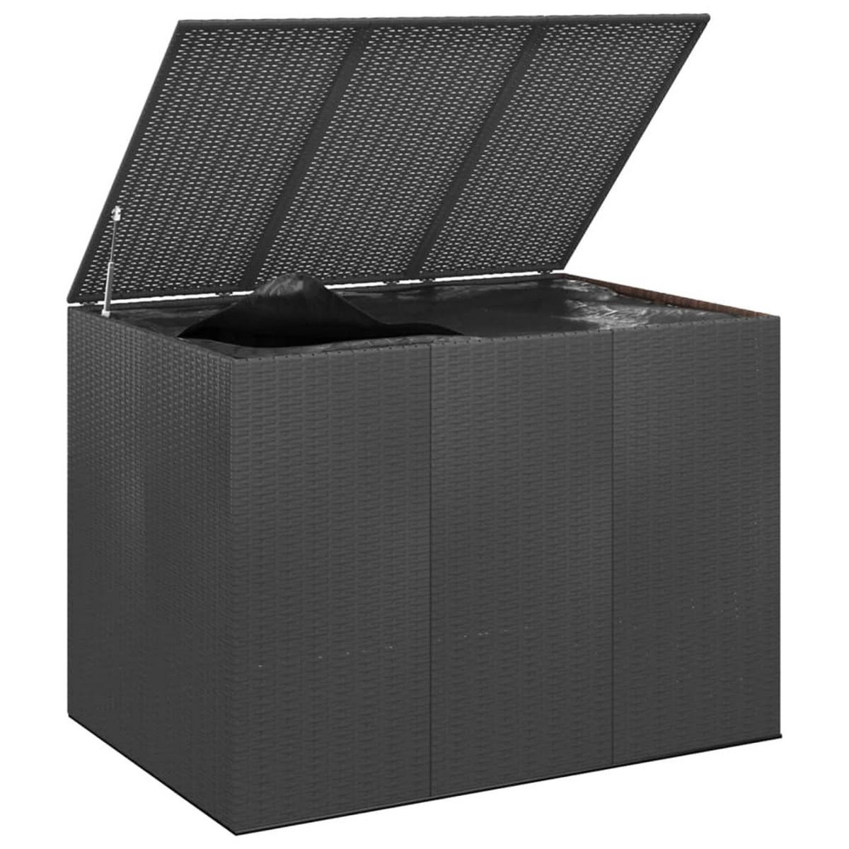 GARTEN-KISSENBOX PE Rattan 145x100x103 cm Schwarz - Schwarz, Kunststoff (145/103/100cm) - furnicato