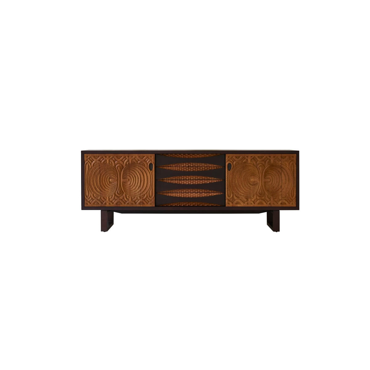 SIDEBOARD Frida Braun aus Mahagoni - Braun, Holz (205/76/52cm) - Tikamoon