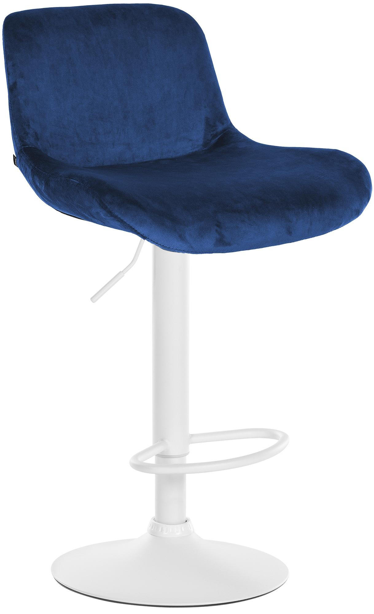 BARHOCKER Samt blau - Blau/Weiß, Textil/Metall (50/85/50cm) - CLP