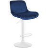BARHOCKER Samt blau - Blau/Weiß, Textil/Metall (50/85/50cm) - CLP